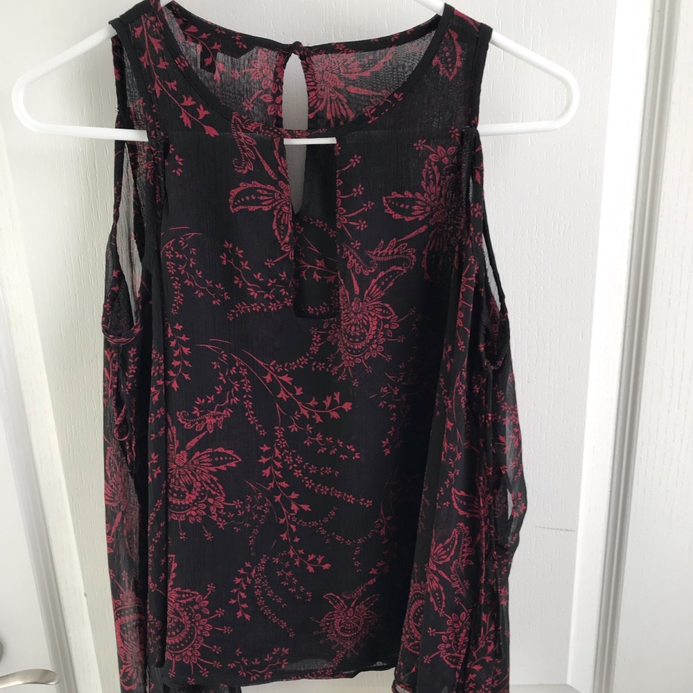 Express cold shoulder chiffon top